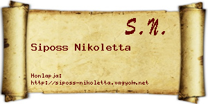 Siposs Nikoletta névjegykártya