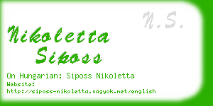nikoletta siposs business card